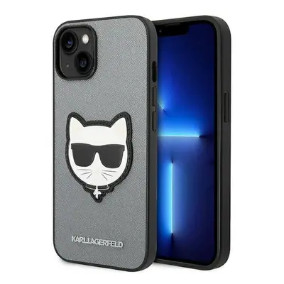 Karl Lagerfeld KLHCP14SSAPCHG hard silikonové pouzdro iPhone 14 6.1" silver Saffiano Choupette H