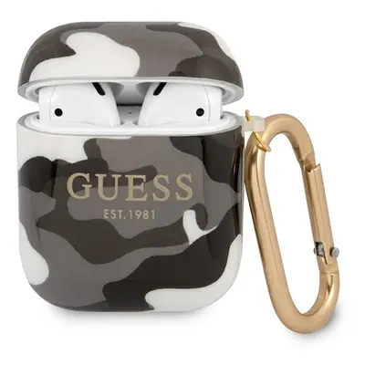 Guess GUA2UCAMG pouzdro na Airpods 2. Generace / 1. Generace black Camo Collection