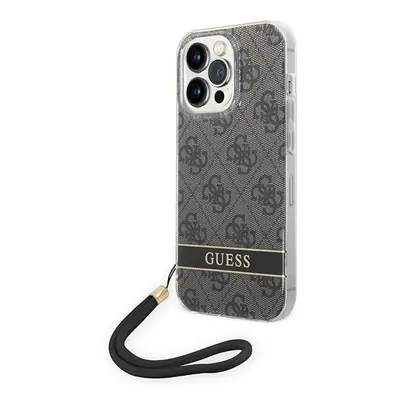 Guess GUOHCP14XH4STK hard silikonové pouzdro iPhone 14 PRO MAX 6.7" black 4G Print Strap