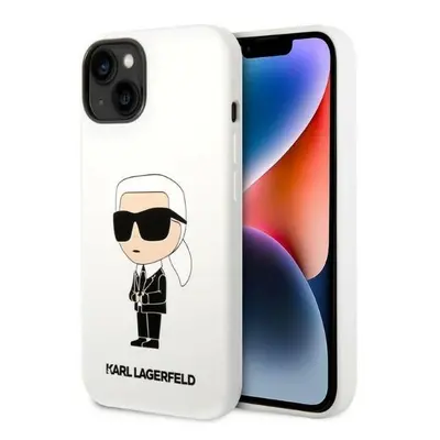 Karl Lagerfeld KLHCP14MSNIKBCH hard silikonové pouzdro iPhone 14 PLUS 6.7" white Silicone Ikonik