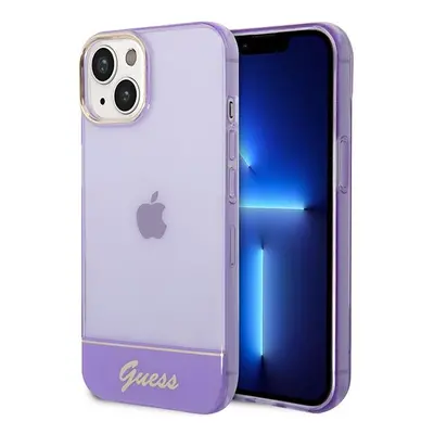 Guess GUHCP14SHGCOU hard silikonové pouzdro iPhone 14 6.1" purple Translucent