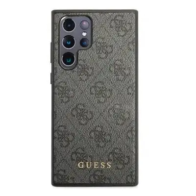 Guess hard silikonový obal Samsung Galaxy S24 ULTRA black 4G Metal Gold Logo