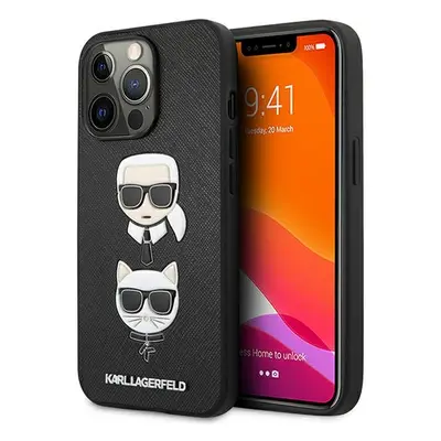 Karl Lagerfeld KLHCP13LSAKICKCBK hard silikonové pouzdro iPhone 13 / 13 Pro 6.1" black Saffiano 