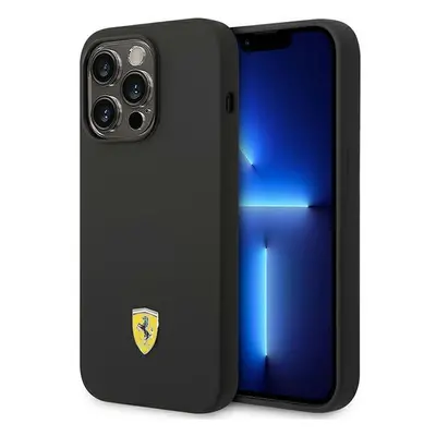 Ferrari FEHCP14LSIBBK hard silikonové pouzdro iPhone 14 PRO 6.1" black Silicone Metal Logo