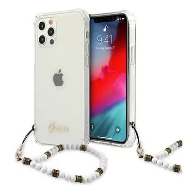 Guess GUHCP12MKPSWH hard silikonové pouzdro iPhone 12 / 12 Pro 6.1" transparent White Pearl