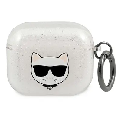 Karl Lagerfeld KLA3UCHGS pouzdro na AirPods 3. Generace Silver glitter Choupette