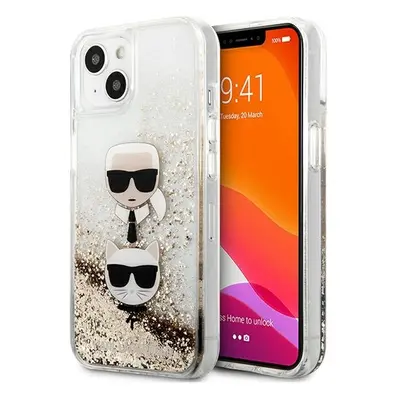 Karl Lagerfeld KLHCP13SKICGLD hard silikonové pouzdro iPhone 13 Mini 5.4" gold Liquid Glitter Ka