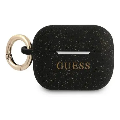 Guess GUAPSGGEK pouzdro na Airpods PRO black Silicone Glitter