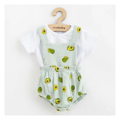 Mušelínový kojenecký set Kraťasy a Tričko New Baby Avocado