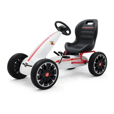 Dětská šlapací motokára Go-kart Milly Mally Abarth bílá