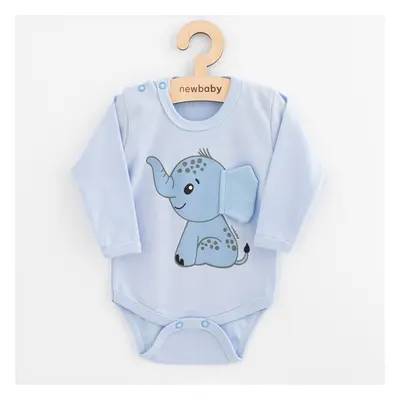 Kojenecké body s dlouhým rukávem New Baby Happy Elephant blue