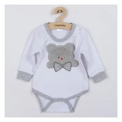 Luxusní kojenecké body s dlouhým rukávem New Baby Honey Bear s 3D aplikací