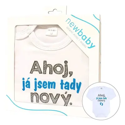 Body s potiskem New Baby Ahoj, já jsem tady nový - dárkové balení