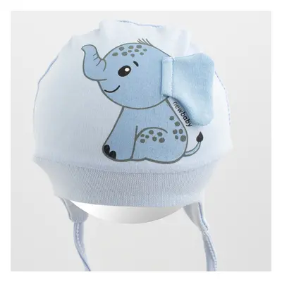 Bavlněná kojenecká čepička New Baby Happy Elephant blue