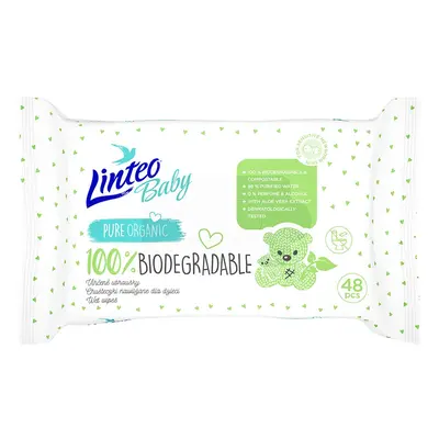 Dětské vlhčené ubrousky Linteo Baby 100% BIODEGRADABLE 48ks