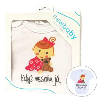 Body s potiskem New Baby Když nespím já, tak ani vy - dárkové balení