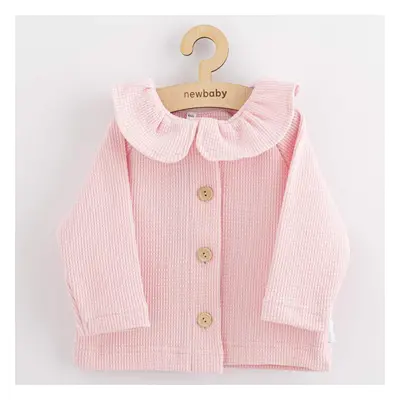 Kojenecký kabátek na knoflíky New Baby Luxury clothing Laura růžový