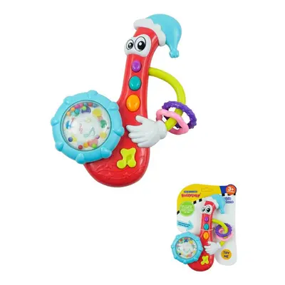 Dětské chrastítko Baby Mix s melodií saxofon červený