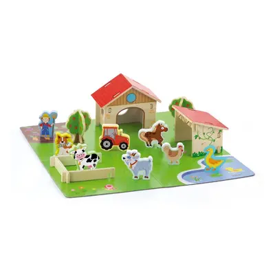 Dětské dřevěné 3D puzzle Viga Farma