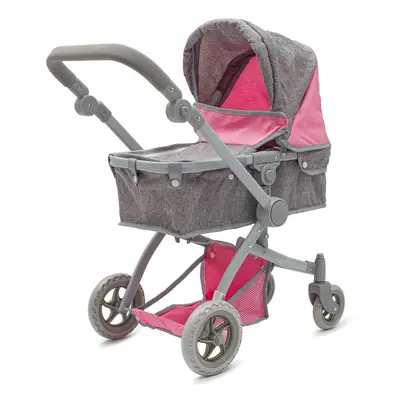 Kočárek pro panenky 2v1 Baby Mix Sophie pink-grey