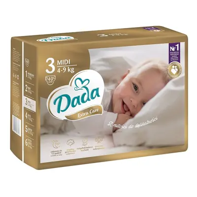 Dětské jednorázové pleny DADA Extra Care 3 MIDI 4-9 kg 40 ks