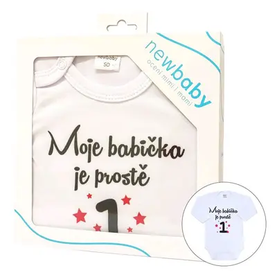 Body s potiskem New Baby Moje babička je prostě jednička - dárkové balení