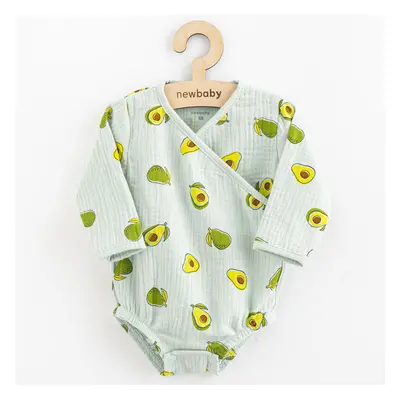 Kojenecké mušelínové body s bočním zavazováním New Baby Avocado