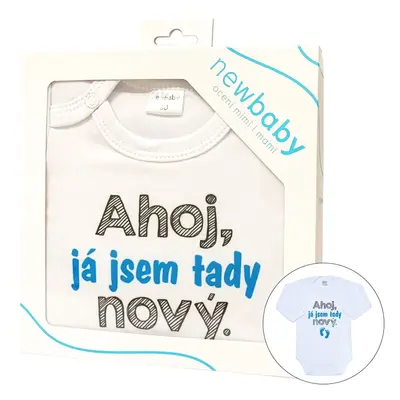 Body s potiskem New Baby Ahoj, já jsem tady nový - dárkové balení