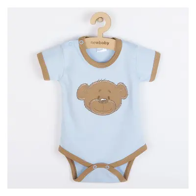 Kojenecké bavlněné body s krátkým rukávem New Baby BrumBrum blue brown