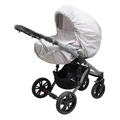 Pláštěnka na kočárek s reflexním prvkem New Baby Basic šedá