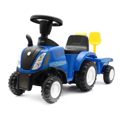 Dětské odrážedlo traktor s vlečkou a nářadím Baby Mix New Holland modrý