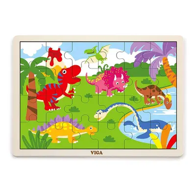 Dětské dřevěné puzzle Viga Dino