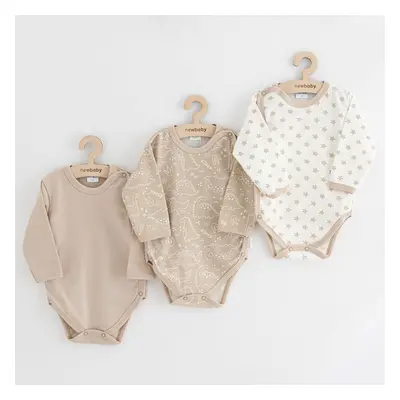 Kojenecké celorozepínací body New Baby Classic II Uni 3ks béžové