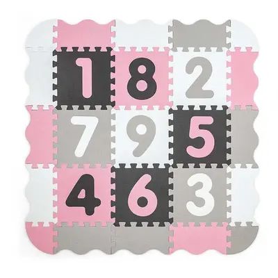 Pěnové puzzle podložka ohrádka Milly Mally Jolly 3x3 Digits Pink Grey