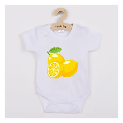 Dětské body s potiskem New Baby Lemon - krátký rukáv