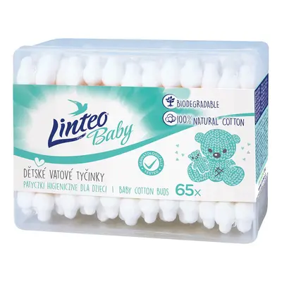 Papírové vatové tyčinky 100% natural Linteo 65 ks v boxu