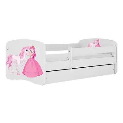 Postel BabyDreams bílá princezna koník se šuplíkem, bez matrace 160x80