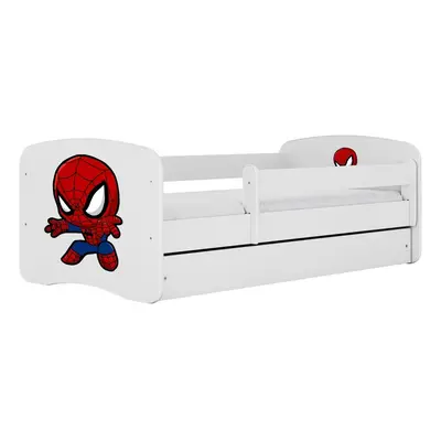 Postel Babydreams bílá Spiderman se šuplíkem, bez matrace 180x80