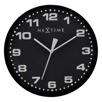 Designové nástěnné hodiny 3053zw Nextime Dash black 35cm