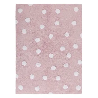 Pratelný koberec Polka Dots Pink-White