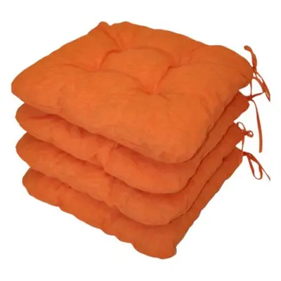 Sedák na židli 39x39 cm - oranžový melír - set 4 kusy