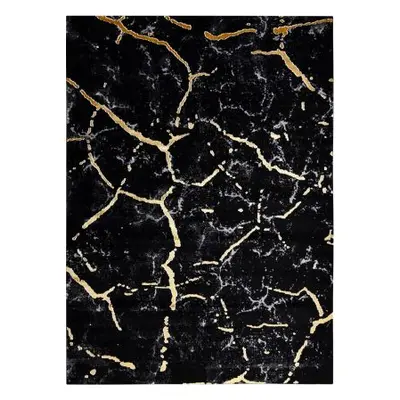 Kusový koberec Gloss 410A 86 3D mramor black/gold