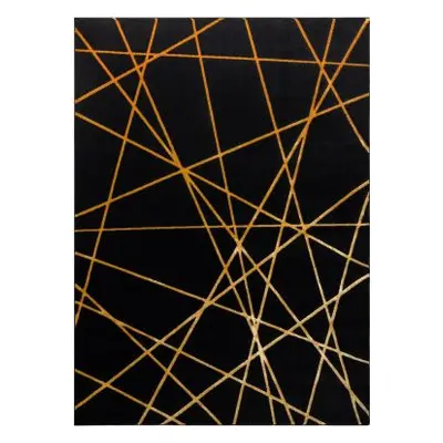 Kusový koberec Gloss 406C 86 geometric black/gold