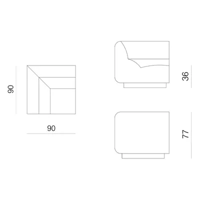 Prostoria designové sedačky Layout Sofa Corner Seat M