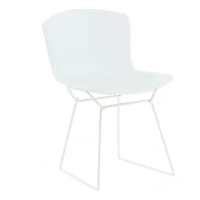 Výprodej Knoll designové jídelní židle Bertoia Plastic Side Chair (sedák bilý plast/ podnož ocel