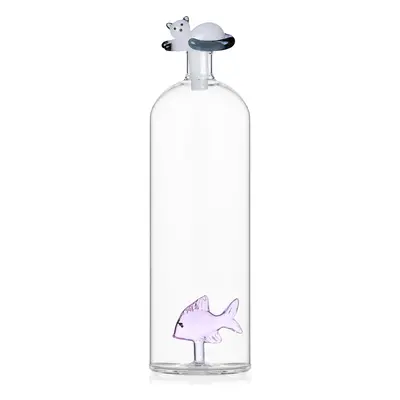 Ichendorf Milano designové karafy Tabby Cat Bottle Pink Fish & White Cat with Smoke Tail