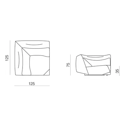 Prostoria designové sedačky Absent Sofa Corner Seat M Low Backrest