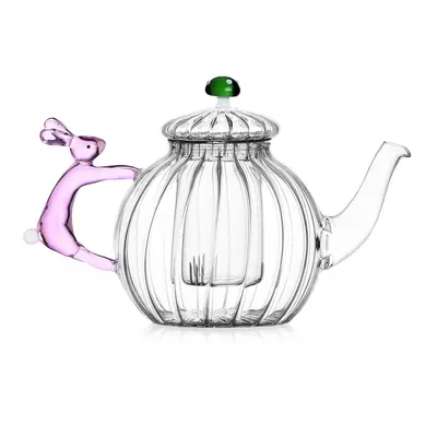 Ichendorf Milano designové konvice Alice Teapot Pink Rabbit & Green Mushrooms