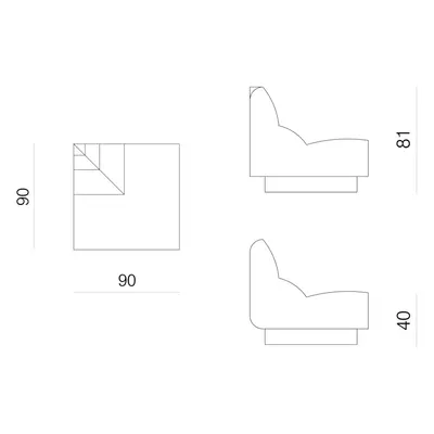 Prostoria designové sedačky Layout Sofa Outercorner Seat L