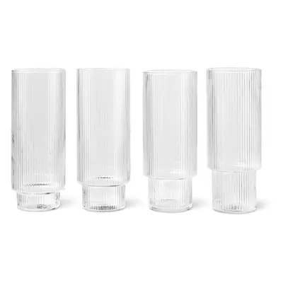 Ferm Living designové sklenice na vodu Ripple Long Drink Glasses